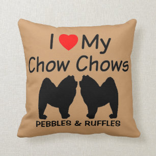 I Love My Two Chow Chow Dogs Cushion