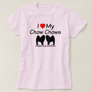 I Love My Two Chow Chow Dogs T-Shirt