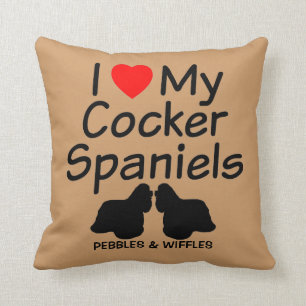 I Love My TWO Cocker Spaniel Dogs Cushion
