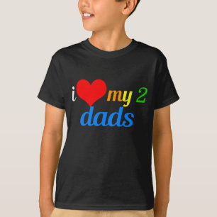I Love My Two Dads Gay Pride Parade Kids T-Shirt