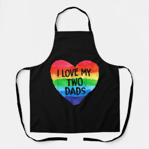 I Love My Two Dads LGBT Flag Lesbian Pride Parades Apron