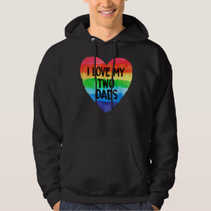 I Love My Two Dads LGBT Flag Lesbian Pride Parades Hoodie