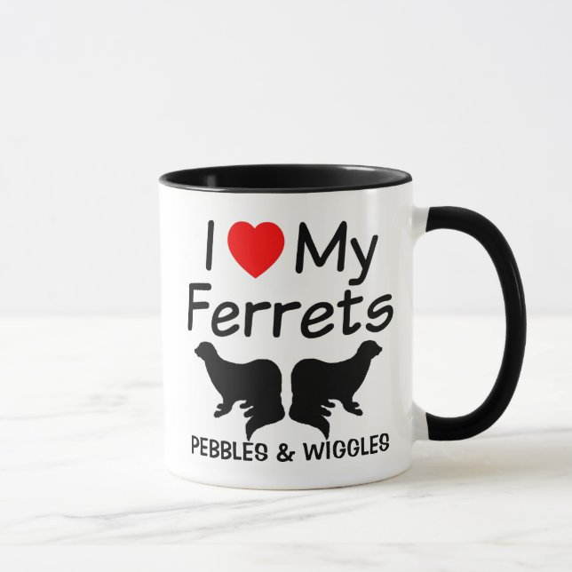 I Love My TWO Ferrets Mug (Right)