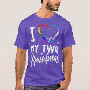 I Love My Two Grandmas Lesbian LGBTQ Rainbow Trans T-Shirt