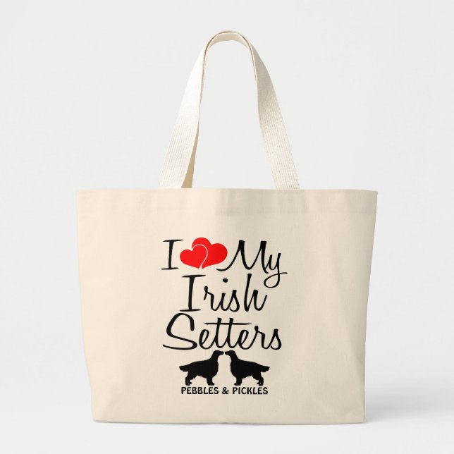 I Love My Two Irish Setters Bag (Front)