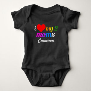 I Love My Two Moms Baby Bodysuit