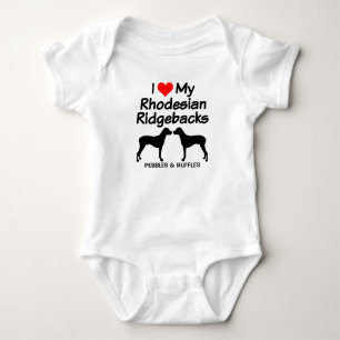 I Love My Two Rhodesian Ridgeback Dogs Baby Bodysuit