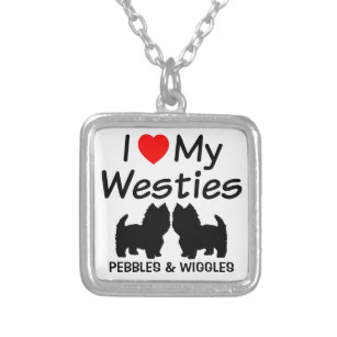 I Love My Two Westie Dogs Necklace