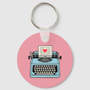 I  Love my typewriter Key Ring
