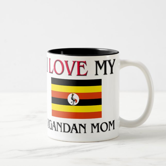 I Love My Ugandan Mum Two-Tone Coffee Mug (Right)