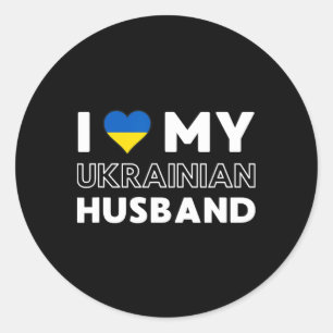 I Love My Ukrainian Husnd Classic Round Sticker