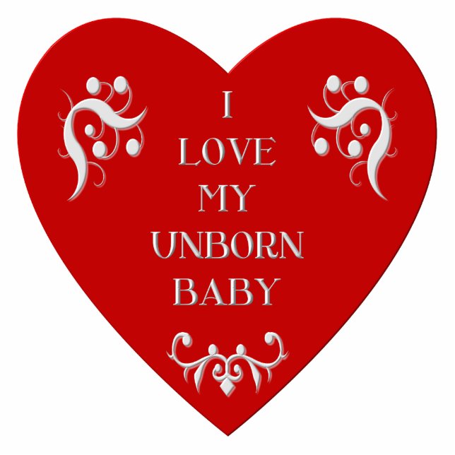 "I love my unborn baby" Standing Photo Sculpture (Front)