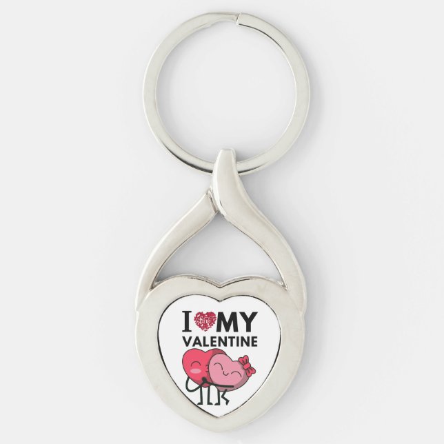 I Love My Valentine Special Valentines Day Gifts Key Ring (Front)