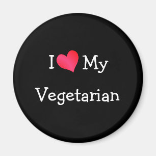 I Love My Vegetarian Magnet