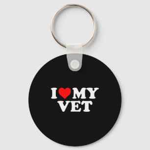 I Love My Vet - Red Heart Key Ring