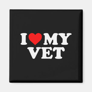 I Love My Vet - Red Heart Magnet