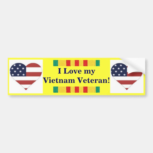 I Love My Vietnam Veteran Bumper Sticker (Front)