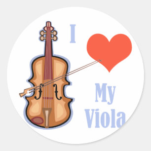 I Love My Viola Classic Round Sticker