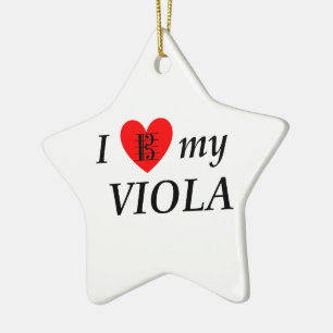 I Love My Viola (I Heart My Viola) Ceramic Tree Decoration