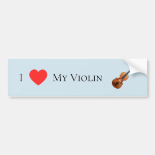 I Love My Violin Bumper Sticker