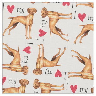 I Love my Vizsla Fabric