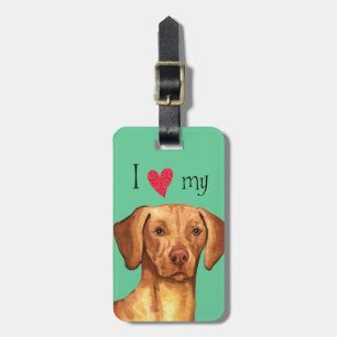 I Love my Vizsla Luggage Tag