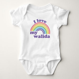 I Love My Walida - Cute Rainbow  Baby Bodysuit