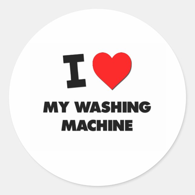 I love My Washing Machine Classic Round Sticker (Front)