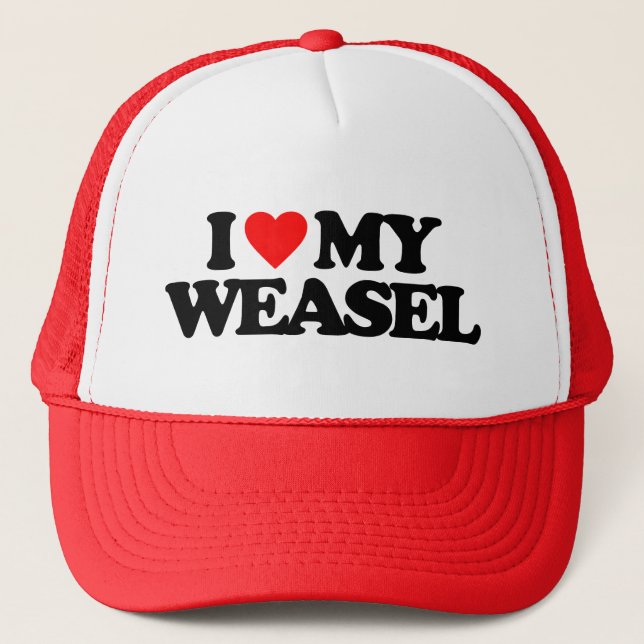 I LOVE MY WEASEL TRUCKER HAT (Front)