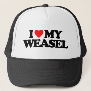 I LOVE MY WEASEL TRUCKER HAT