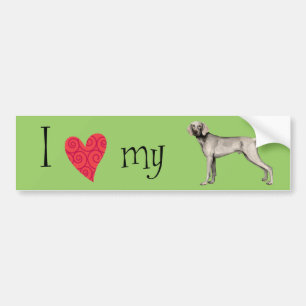 I Love my Weimaraner Bumper Sticker
