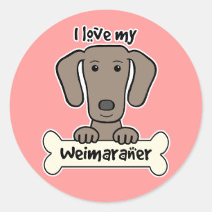 I Love My Weimaraner Classic Round Sticker