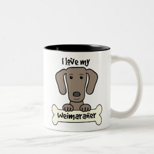 I Love My Weimaraner Two-Tone Coffee Mug