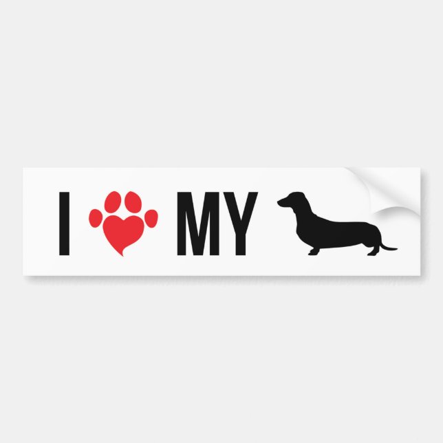 I Love My Weiner Bumper Sticker (Front)
