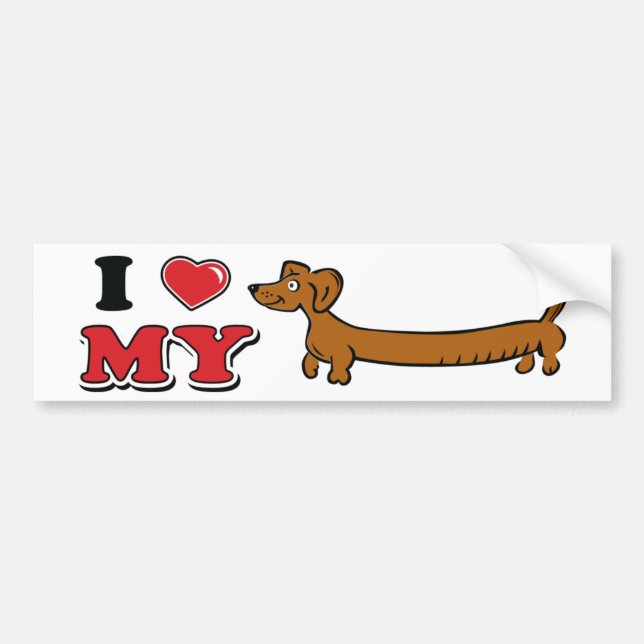 I love My Weiner - Doxie Bumper Sticker (Front)