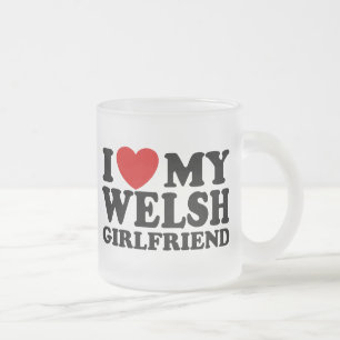 I Love My Welsh Girlfriend Frosted Glass Coffee Mug