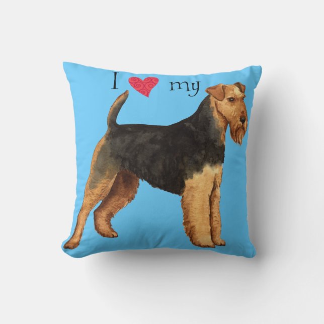 I Love my Welsh Terrier Cushion (Front)