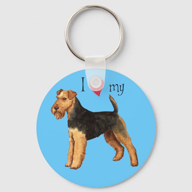 I Love my Welsh Terrier Key Ring (Front)
