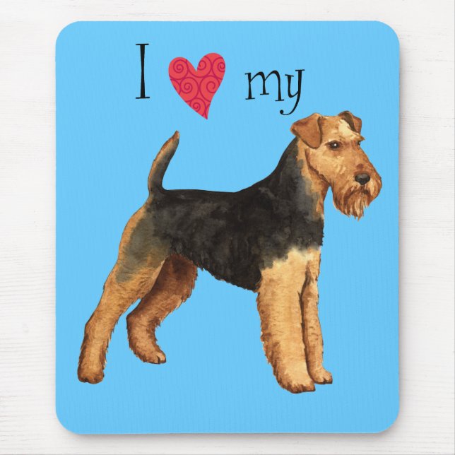I Love my Welsh Terrier Mouse Mat (Front)