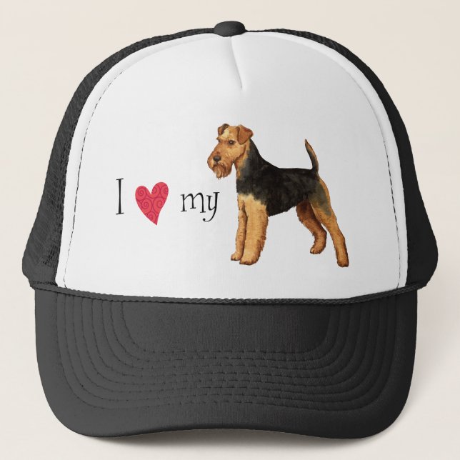 I Love my Welsh Terrier Trucker Hat (Front)