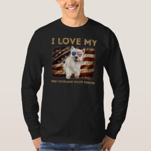I Love My West Highland White Terrier Dad Mum Amer T-Shirt