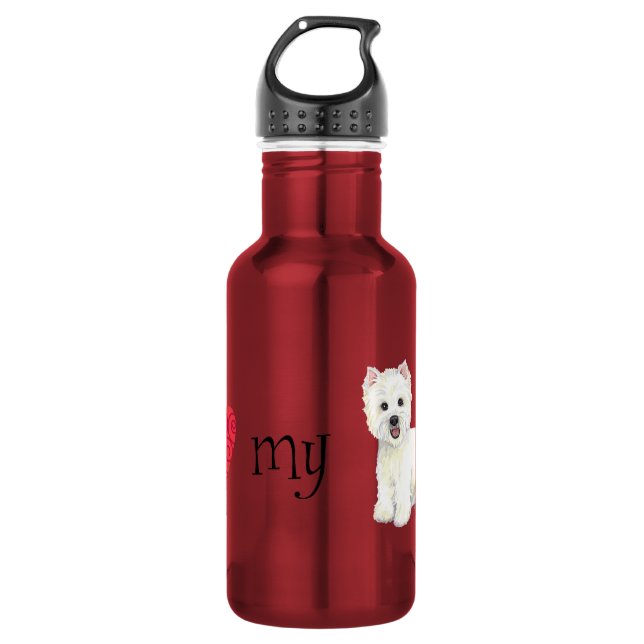 I Love my Westie 532 Ml Water Bottle (Front)