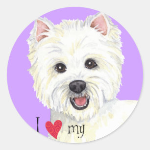 I Love my Westie Classic Round Sticker