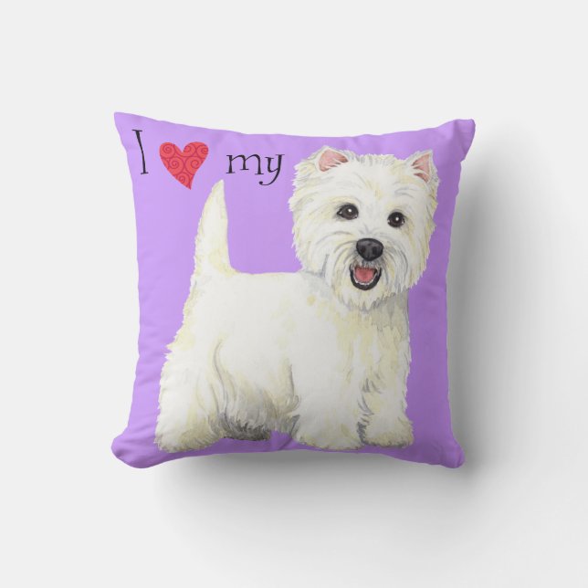 I Love my Westie Cushion (Front)