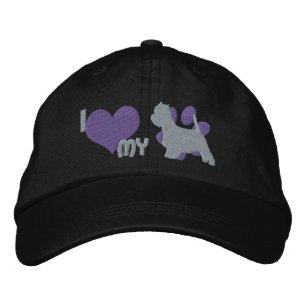I Love my Westie Embroidered Hat (Purple)
