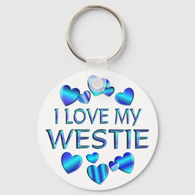 I Love My Westie Key Ring (Front)