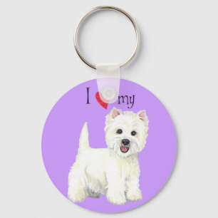 I Love my Westie Key Ring
