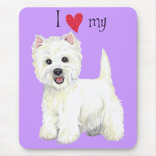 I Love my Westie Mouse Mat (Front)