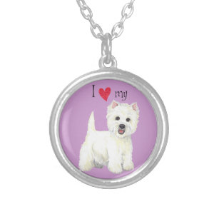 I Love my Westie Silver Plated Necklace