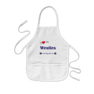 I Love My Westies (Multiple Dogs) Kids Apron